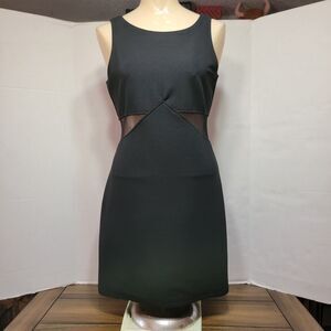 All That Jazz Black Form Fitting Party Dress w/ Sheer Waist - Size Medium